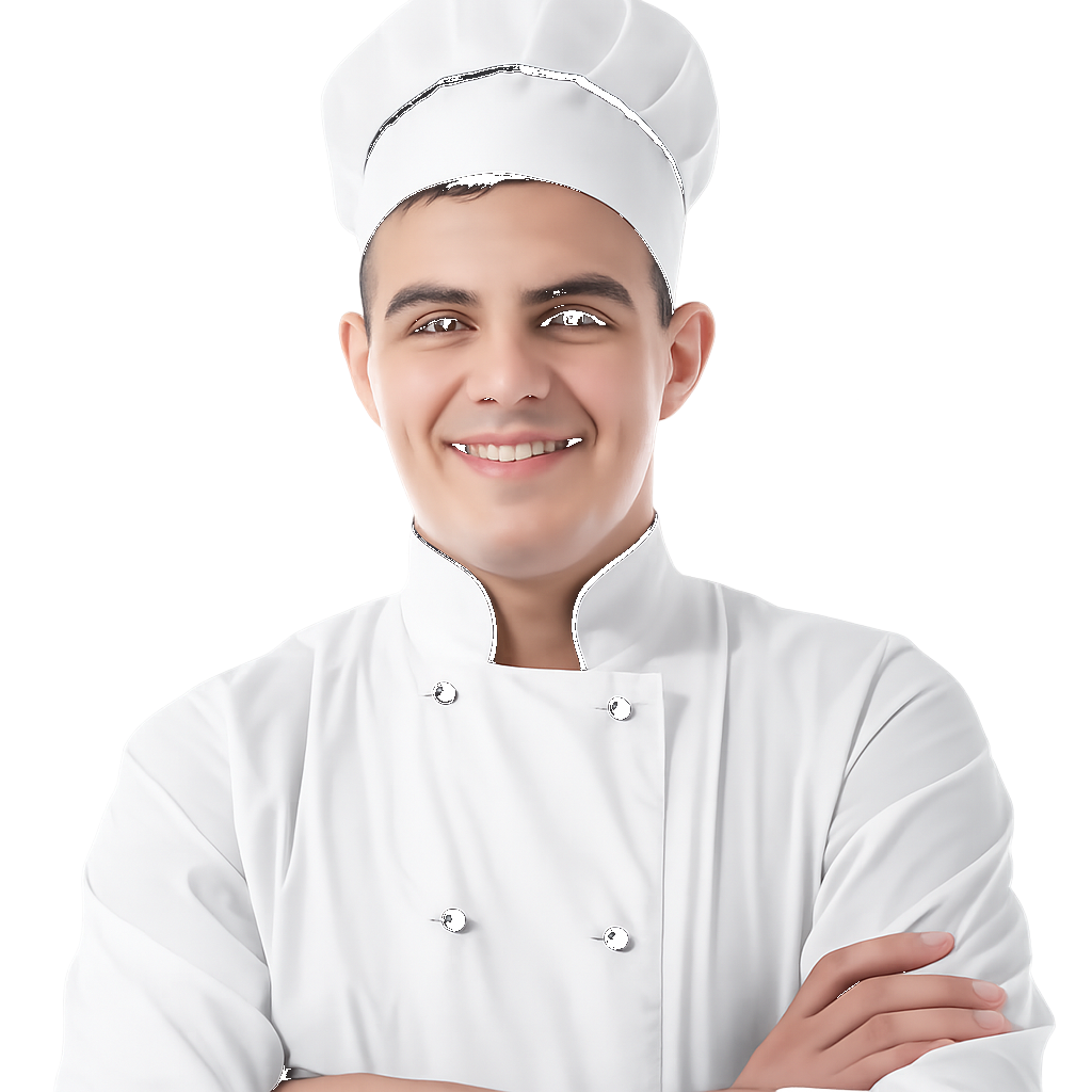Executive chef in white uniform